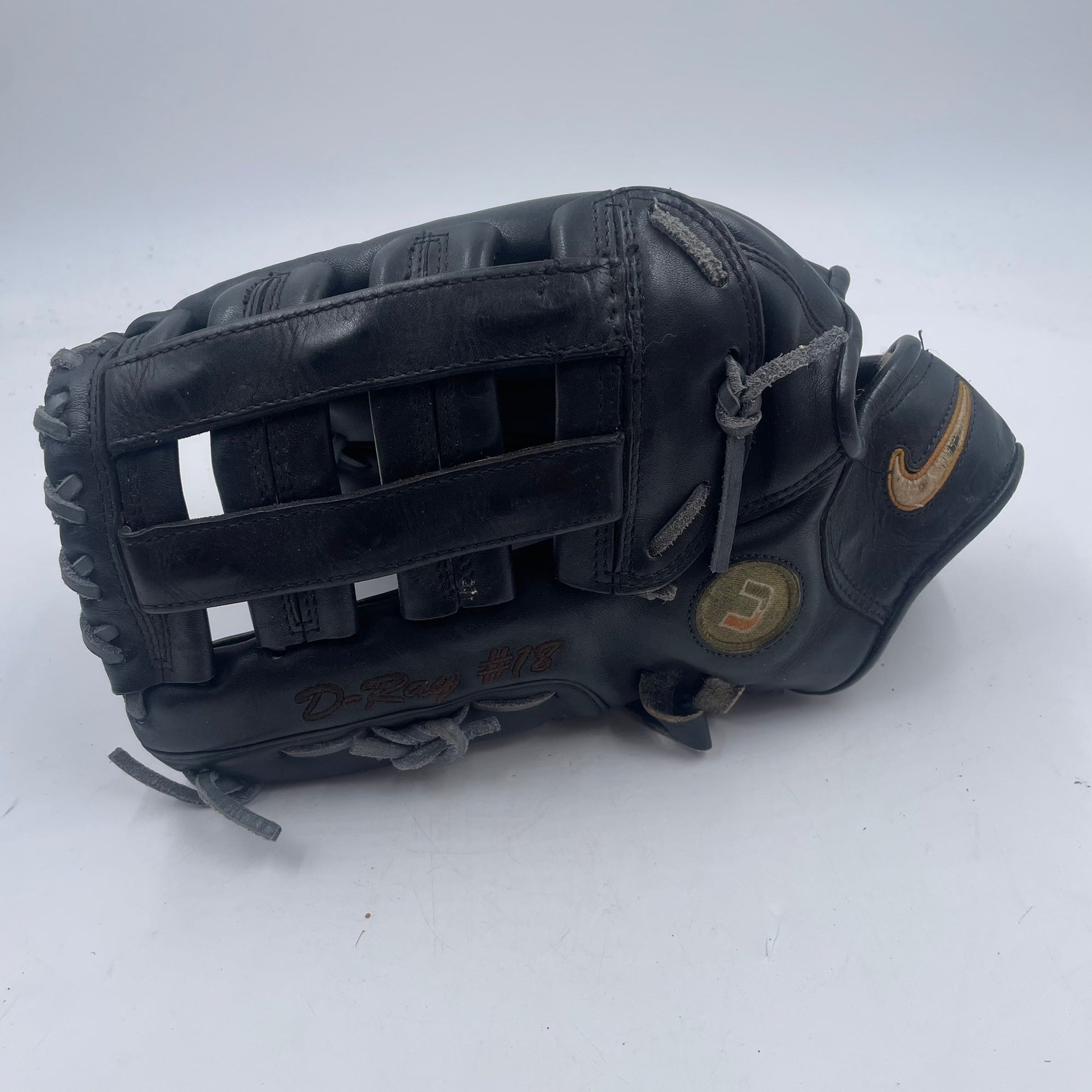 Nike Pro Gold Tradition 13” Lefty Outfield Miami College Issue Baseball Glove - photo 1