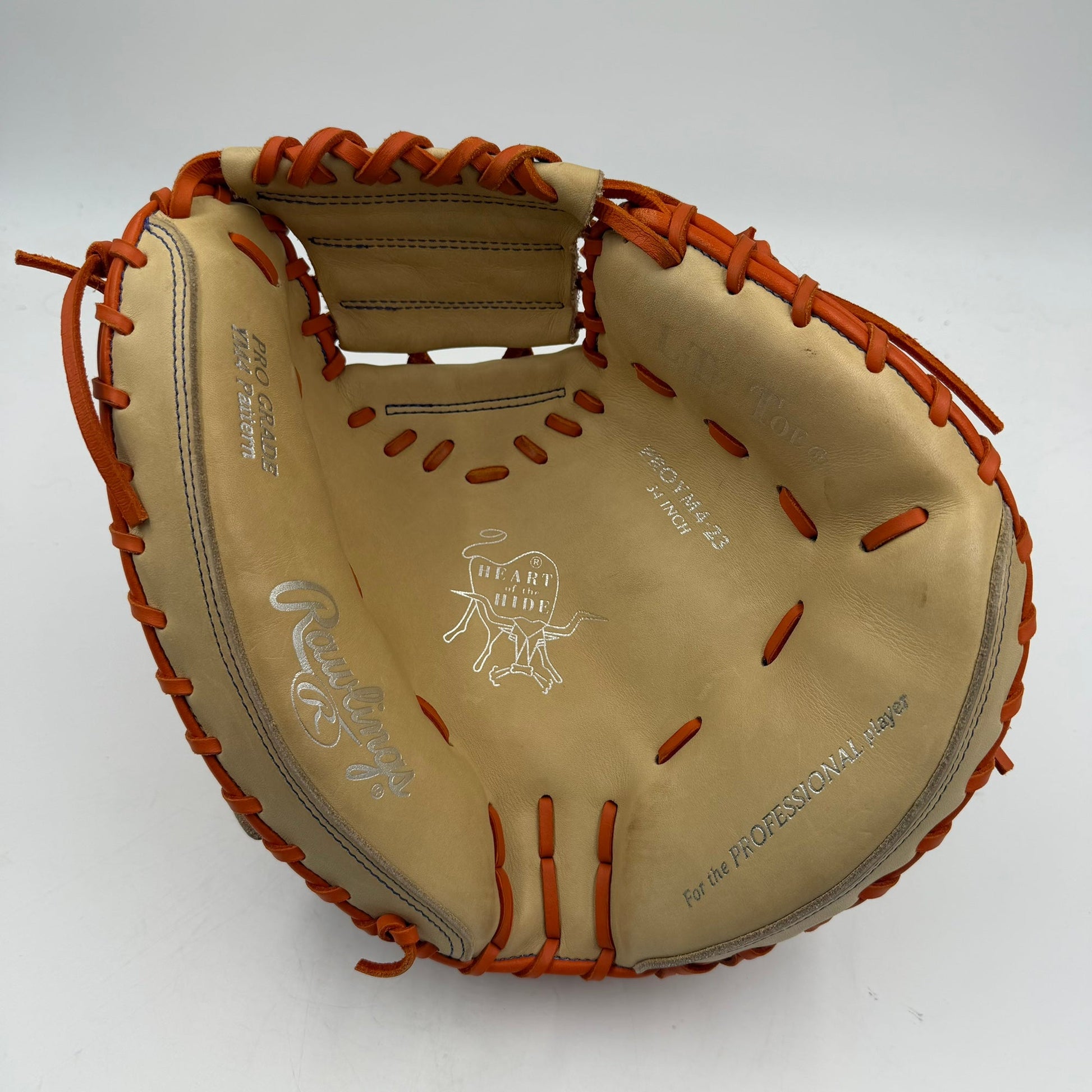 Rawlings Heart of the Hide 34” Clemson Tigers College Issue Catchers Mitt Baseball Glove - photo 3